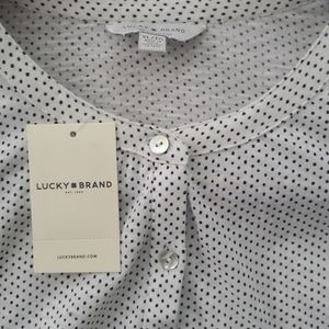 NWT Lucky Brand Long Sleeve Polka Dot Shirt Cotton